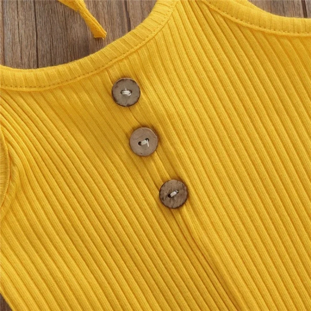 ☀️ Summer yellow‎ 3 faux button tank romper, size 12-18 months - Picture 7 of 7